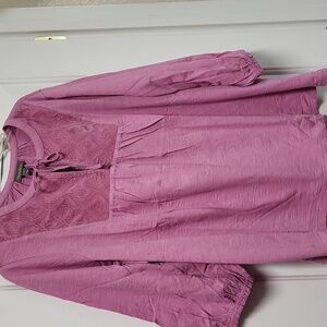 Cotton Blouse with Luxe Velvet